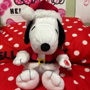 Peanuts Snoopy Christmas Holiday Santa Interactive Plush